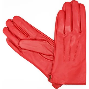 Rukavice Hollig Dámské zateplené kožené rukavice jahodově červené z pravé kůže jehnětina Velikost: 7 obvod ca 19 cm