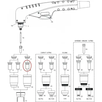 plazmová řezačka Dýza 1,6 110/120 A pro hořák SCP 120