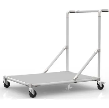 Manipulační podvozek s madlem 24041940 [šedá + stříbrné spojky] Vyberte barvu konstrukce:: nerez + stříbrné spojky