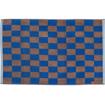 Koupelnová předložka Modro-hnědá koupelnová předložka z bio bavlny 50x80 cm Retro – Mette Ditmer Denmark ID_1681116