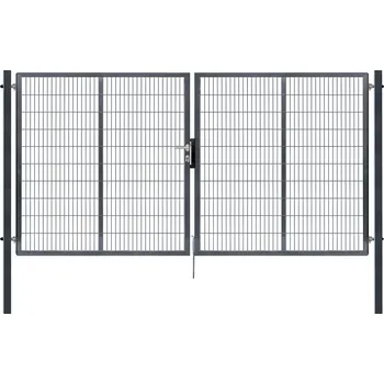 Dvoukřídlá brána 2D PILOFOR® SUPER poplastovaná (Zn + PVC) - antracit, rozměr 4110 × 1980 mm