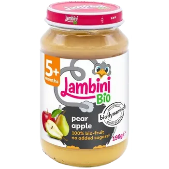 LAMBINI BIO Demeter příkrm hruška a jablko 190 g