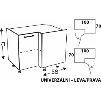 Kuchyňská skříňka Kuchyňská skříňka Mono M DRP100x70
