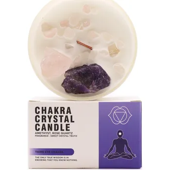 Svíčka AWM Čakrová Svíčka s Drahými Kameny - Čakra Třetího Oka 360 g