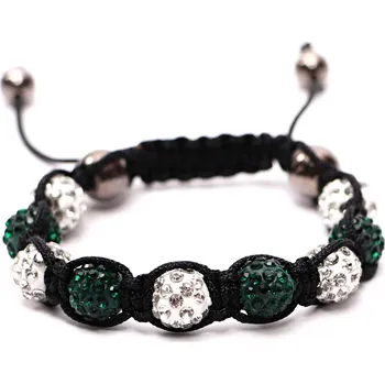 Náramek Magieprirody.cz Shamballa náramek s krystaly Zirkonu - bílý - zelený #ZB195