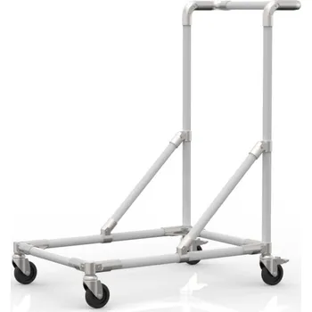 Manipulační podvozek s madlem 24041932 [šedá + stříbrné spojky] Vyberte barvu konstrukce:: nerez + stříbrné spojky