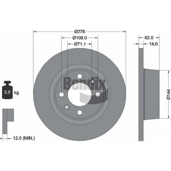 Brzdový kotouč Brzdový kotouč BENDIX Braking BDS1315