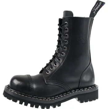 Pánská zimní obuv boty kožené unisex - 10 dírkové - STEADY´S - STE/10_black - 40