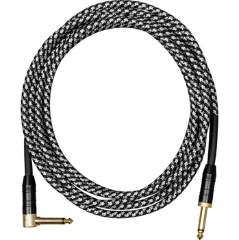 Příslušenství ke zvukové technice Cascha Professional Line Guitar Cable, Angled, Tweed Black, 9 m + prodloužená záruka 3 roky