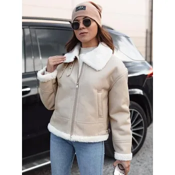 Dámská casual bunda Dámská bunda z ovčí kůže FURBLAZE béžová