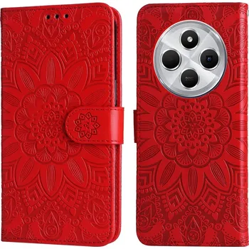 Pouzdro na mobilní telefon Sunflower knížkové pouzdro na Xiaomi Redmi 14C/Poco C75 - červené