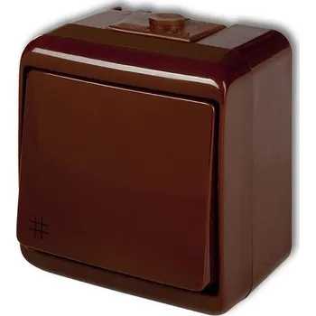 vypínač Vypínač č.7 nástěnný, IP54, hnědý, Karlik