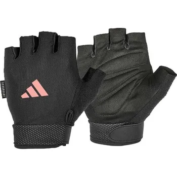 Rukavice Dámské rukavice na posilování adidas ESSENTIAL ADJUSTABLE GLOVES W L Černá, Růžová