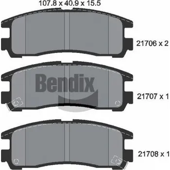Brzdová destička Sada brzdových destiček, kotoučová brzda BENDIX Braking BPD1835