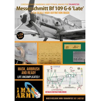 Plastikový model 1ManArmy 1/24 Messerschmitt Bf 109 G-6 "Late" for Trumpeter