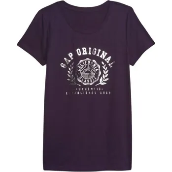 Dámské tričko Dámské tričko GAP FAV CREW XS Fialová, Stříbrná
