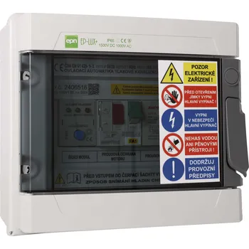 spínací skříňka CLASSIC - řízení plováky, s motorovým spouštěčem 2,5-4,0A, s proudovým chráničem