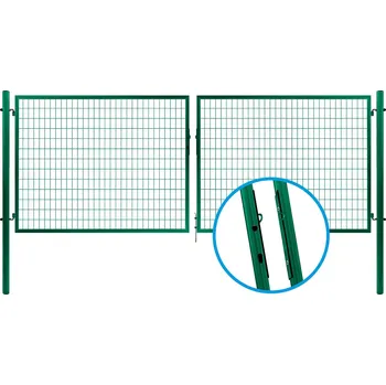Dvoukřídlá brána SOLID poplastovaná (Zn + PVC) - rozměr 3580 × 1950 mm