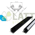 BERGE Hliníkový profil pro LED pásky C Rohový Eloxovaný černý 2m