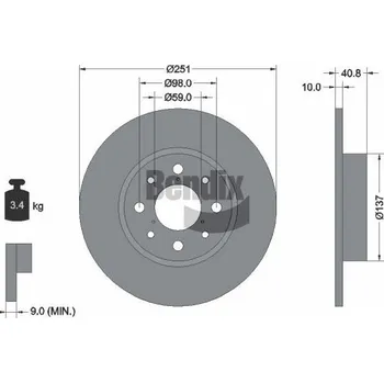 Brzdový kotouč Brzdový kotouč BENDIX Braking BDS1317