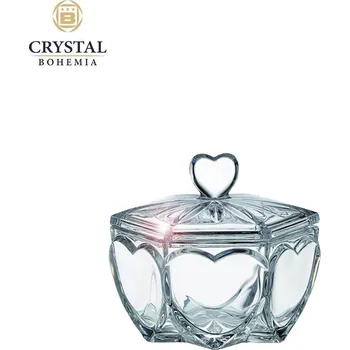 Dóza ve tvaru srdce z olovnatého křišťálu