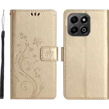 Pouzdro na mobilní telefon Flowers knížkové pouzdro na Honor 200 Smart 5G - zlaté