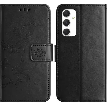 Pouzdro na mobilní telefon Flower knížkové pouzdro na Samsung Galaxy A16 4G/5G - černé