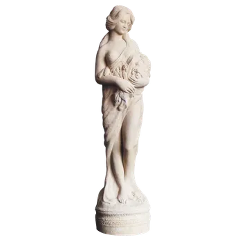 Zahradní dekorace Umělý pískovec Elegantní zahradní socha dívky s kyticí 20kg