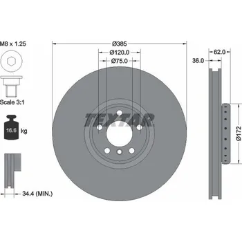 Brzdový kotouč Brzdový kotouč TEXTAR 92266425