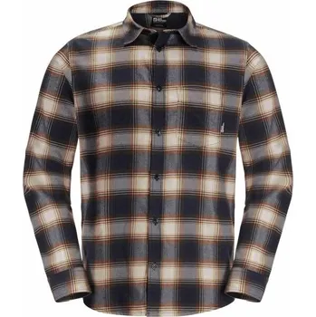 Pánská košile Pánská outdoorová košile Jack Wolfskin WANDERWEG SHIRT M XL Černá, Béžová, Mix