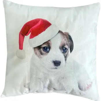 Dekorativní polštářek Vánoční dekorační polštářek Santa pes II