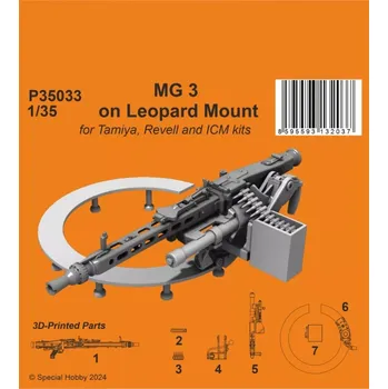 Plastikový model CMK 1/35 MG 3 on Leopard Mount (TAM/REV/ICM)