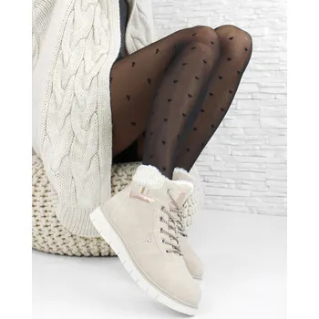 Dámská zimní obuv Cathay moda Dámské kotníkové boty 8044-3BE béžová 38