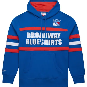 Pánská mikina Mitchell & Ness Pánská mikina New York Rangers NHL Head Coach Hoodie Current Logo Velikost: XL