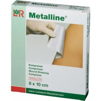 Krytí na ránu Komprese alum.Metalline 8x10cm 10ks