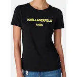 Dámské černé triko Karl Lagerfeld - Velikost L, Barva Černá 33347 LK0wh1036
