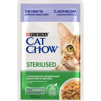 Krmivo pro kočku 52x85g Cat Chow - Sterilised jehněčí a zelené fazolky
