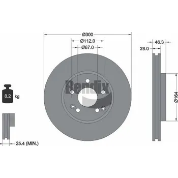 Brzdový kotouč Brzdový kotouč BENDIX Braking BDS1231HC