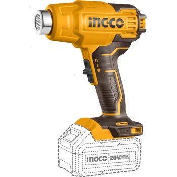 Horkovzdušná pistole Ingco HGLI20025 AKU horkovzdušná pistole vč. baterie a nabíječky