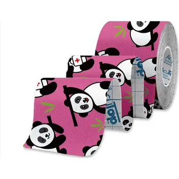Tejpovací páska AcuTop® DESIGN - Acu Top® - tejp 5cm x 5m, Panda, růžová