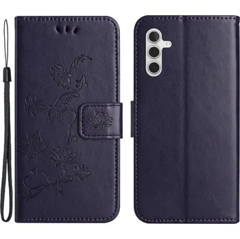 Pouzdro na mobilní telefon Flower knížkové pouzdro na Samsung Galaxy S24 FE - tmavěfialové