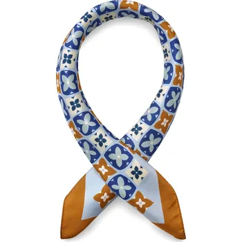 Šátek Virtuo | Modrohnědý hedvábný šátek - Bohemian Revolt