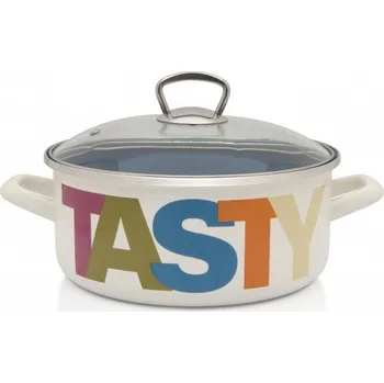 Hrnec Metalac Juicy_Tasty, mělký smaltovaný kastrol Standard s poklicí 20 cm, 2,75 l
