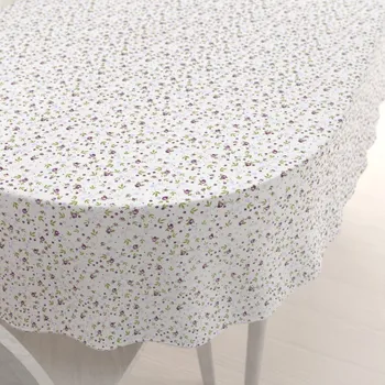 ubrus Bavlněný oválný ubrus Sandra SA-004 Fialové růžičky 120x180 cm