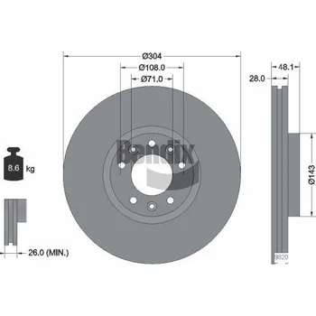Brzdový kotouč Brzdový kotouč BENDIX Braking BDS1091HC