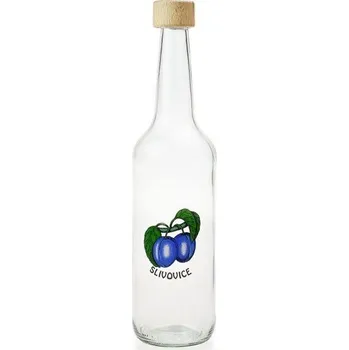 Láhev láhev 0,5 l Geradehals, ŠVESTKY, uz.28 dřevo