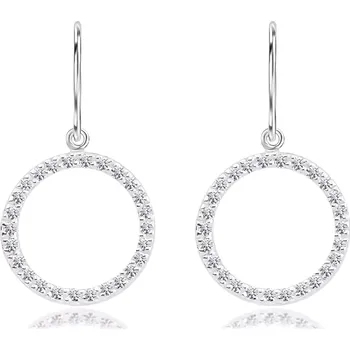 Náušnice Náušnice ze stříbra 925 - kruhové kontury s čirými zirkony, afro háček