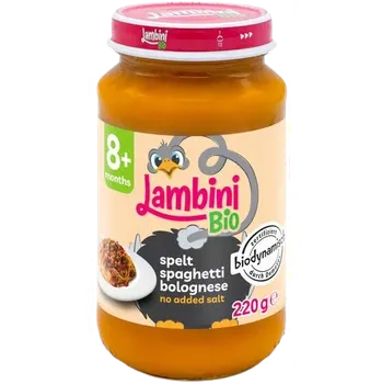 Dětská výživa LAMBINI BIO Demeter příkrm špaldové špagety Bolognese 220 g