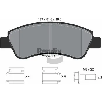 Brzdová destička Sada brzdových destiček, kotoučová brzda BENDIX Braking BPD1002