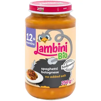 Dětská výživa LAMBINI BIO Demeter příkrm špagety Bolognese 250 g